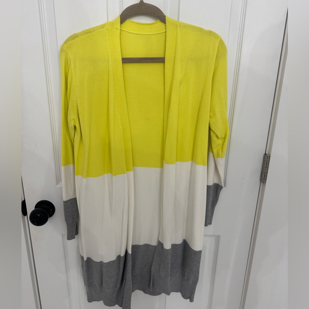 Colorblock Open Front Cardigan